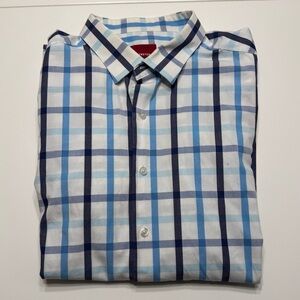 Alfani Men's Blue XL Checkered Shirt